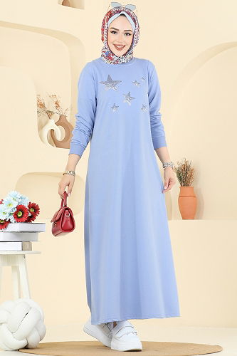 moda selvim الفستان أزرق 201OZN1046 - Thumbnail