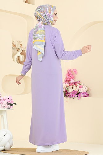 moda selvim Dress 201OZN1046 Lilac - Thumbnail