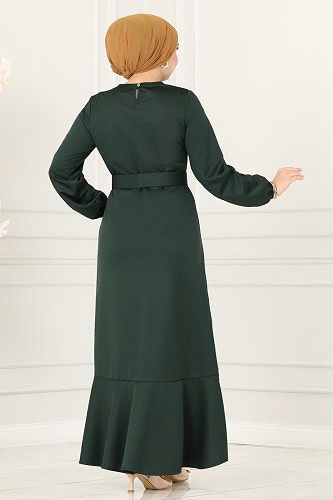moda selvim DRESS 2020KTR750 Emerald - Thumbnail