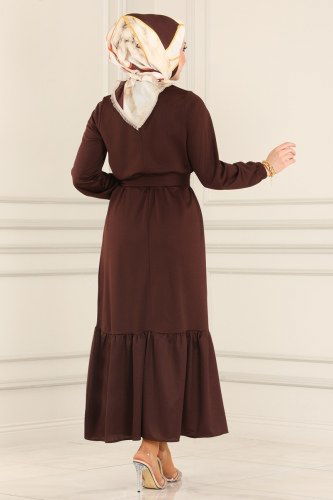 moda selvim Dress 2020MRT754 Brown - Thumbnail