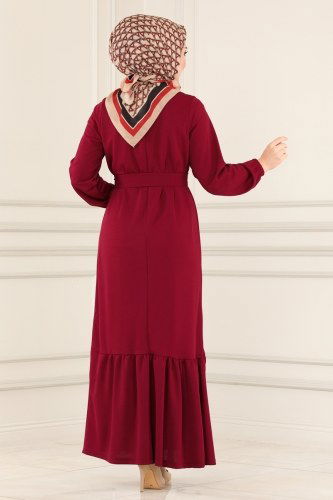 moda selvim Dress 2020MRT754 Claret Red - Thumbnail