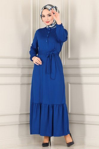 moda selvim Dress 2020MRT754 Saxe - Thumbnail