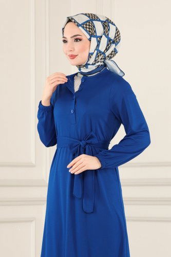 moda selvim Dress 2020MRT754 Saxe - Thumbnail