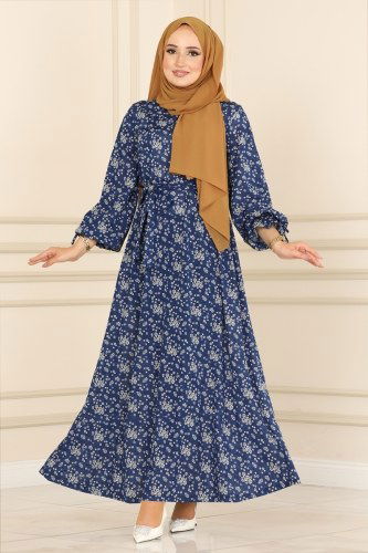 moda selvim 2023PM271 نمط 1ياقوتي فستان - Thumbnail