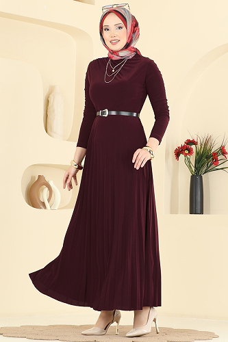 moda selvim Dress 2025MP806 Dark Damson - Thumbnail