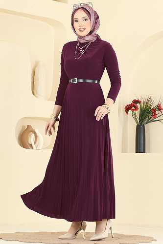 moda selvim Dress 2025MP806 Light Damson - Thumbnail