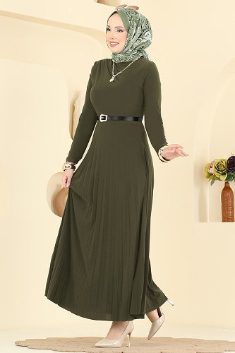 moda selvim Dress 2025MP806 Light Khaki - Thumbnail