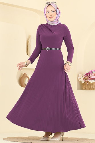 moda selvim Dress 2025MP806 Lilac - Thumbnail