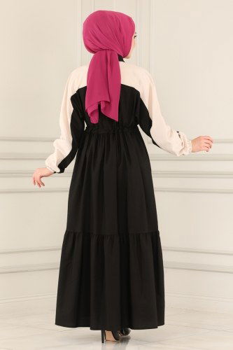 moda selvim Dress 2026KTR750 Black - Thumbnail