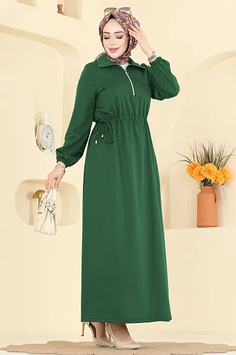 moda selvim الفستان زيتي 2029FON792 - Thumbnail