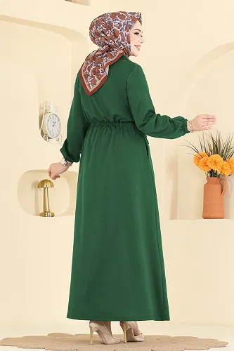 moda selvim الفستان زيتي 2029FON792 - Thumbnail