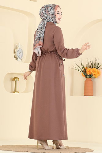 moda selvim Dress 2029FON792 Powder Vision - Thumbnail