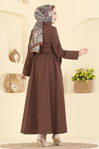 moda selvim Dress 202ART1138 Brown - Thumbnail