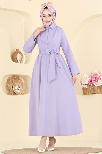 moda selvim الفستان ليلكي 202ART1138 - Thumbnail