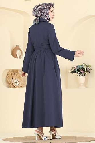 moda selvim الفستان كحلي 202ART1138 - Thumbnail