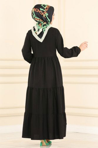 moda selvim Dress 2030KTR750 Black - Thumbnail