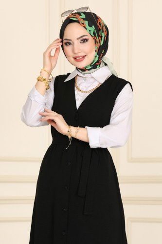 moda selvim Dress 2032TRT545 Black - Thumbnail