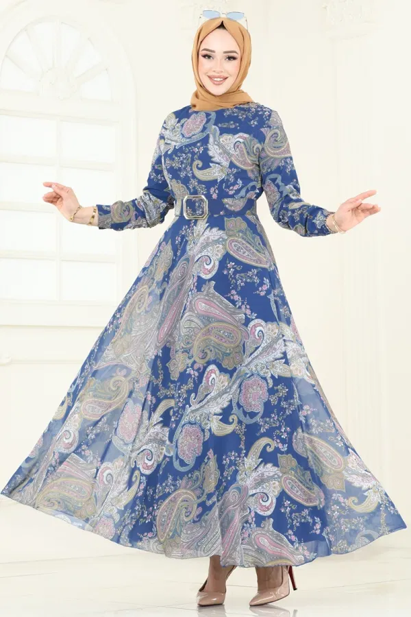 Modaselvim خصم صافٍ20%+20% في سلة التسوق الفستان ازرق 204AL357