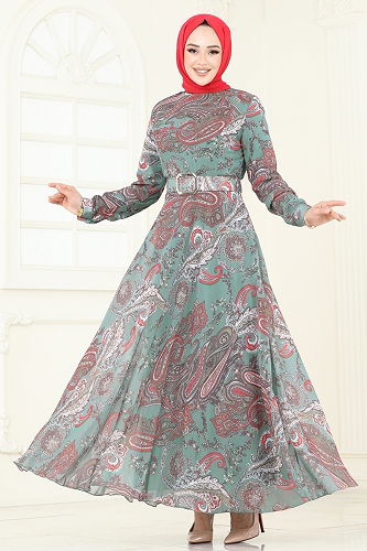 moda selvim Dress 204AL357 Mint - Thumbnail