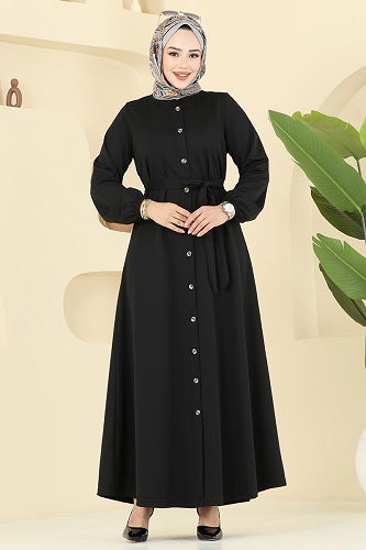 moda selvim Dress 2052ERK1158 Black - Thumbnail
