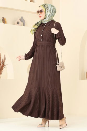 P.R.M. - Dress 2065PM271 Dark Brown