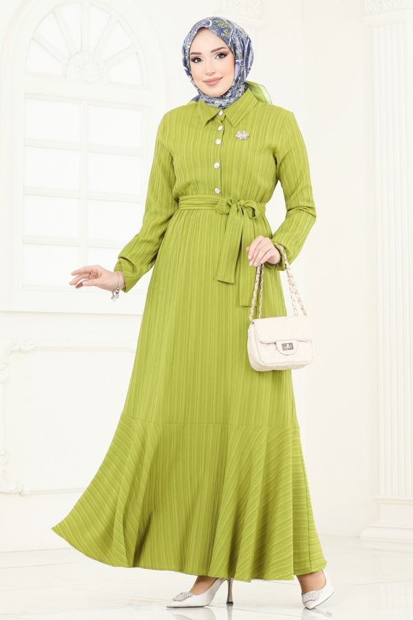 Modaselvim NET 20%+20% DISCOUNT IN THE CARD Dress 2065PM271 Oil Green