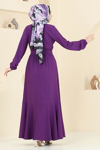 moda selvim Dress 2065PM271 Purple - Thumbnail