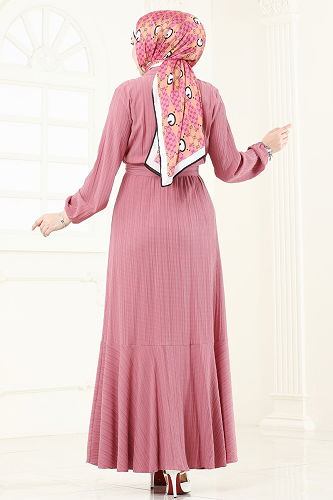 moda selvim Dress 2065PM271 Rose Dried - Thumbnail