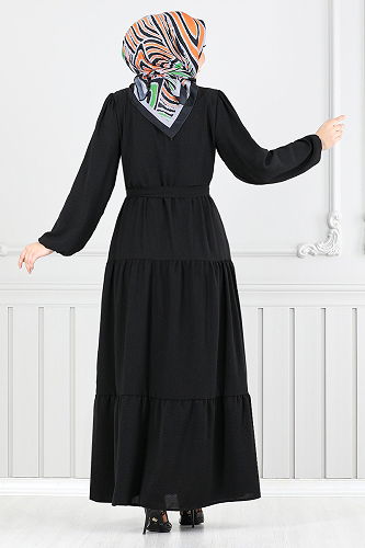 moda selvim الفستان أسود 207ASN936-M - Thumbnail