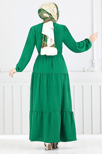 moda selvim الفستان زيتي 207ASN936-M - Thumbnail