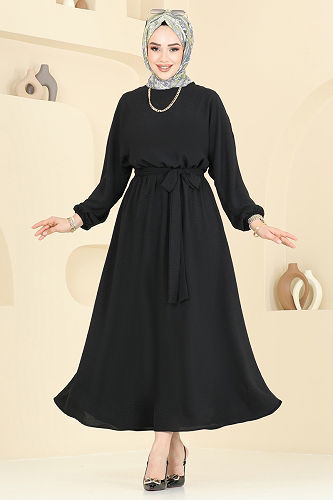 moda selvim Dress 2100MP806 Black - Thumbnail