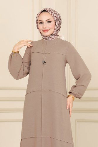 moda selvim 2109MRK805 فيزيون فستان - Thumbnail