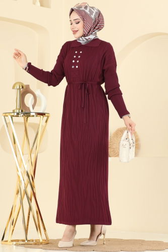 T.P.K. - Dress 211440TPK1167 Burgundy