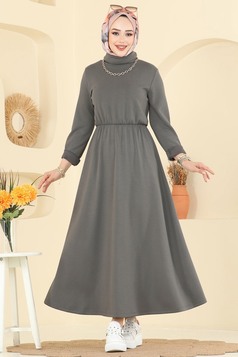 Dress 21201MPR1163 Anthracite - Moda Selvim