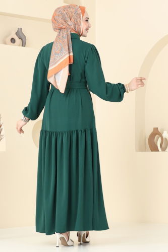 moda selvim الفستان زيتي 2123MP806 - Thumbnail