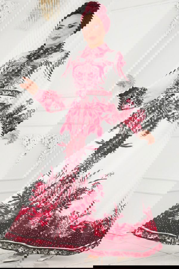 Modaselvim 30%+10% OFF YOUR CART Dress 21306JNF844 Fuchsia