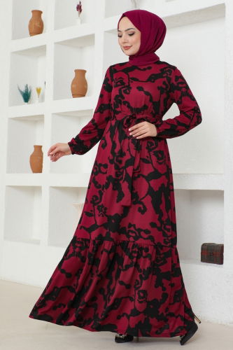 D.V.L. - DRESS 216DVL817 Burgundy