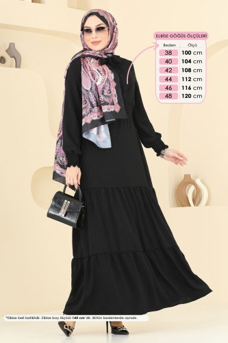 moda selvim الفستان أسود 217ASN888 - Thumbnail