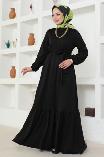 moda selvim Dress 217DVL817 Black - Thumbnail