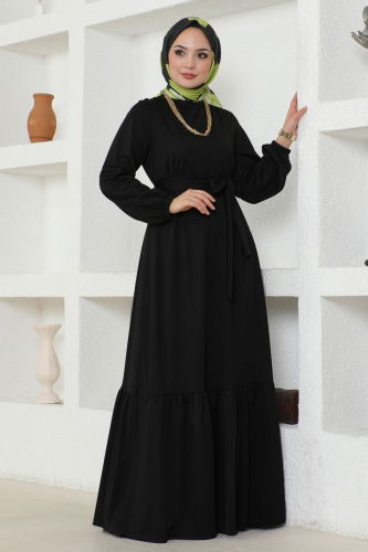 moda selvim Dress 217DVL817 Black - Thumbnail