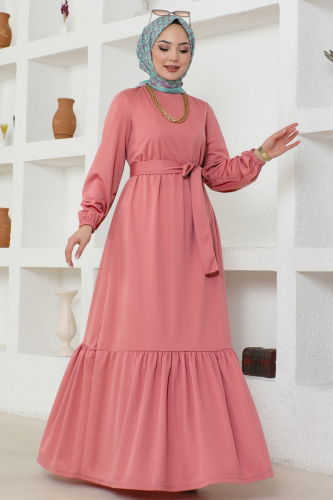 moda selvim Dress 217DVL817 Rose Dried - Thumbnail