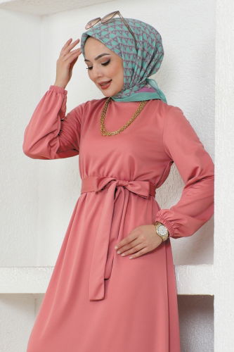 moda selvim Dress 217DVL817 Rose Dried - Thumbnail