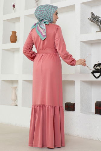 moda selvim Dress 217DVL817 Rose Dried - Thumbnail