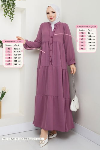 moda selvim Dress 2196MP806 Dark Rose Dusky - Thumbnail