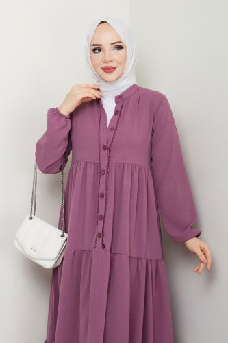 moda selvim Dress 2196MP806 Dark Rose Dusky - Thumbnail