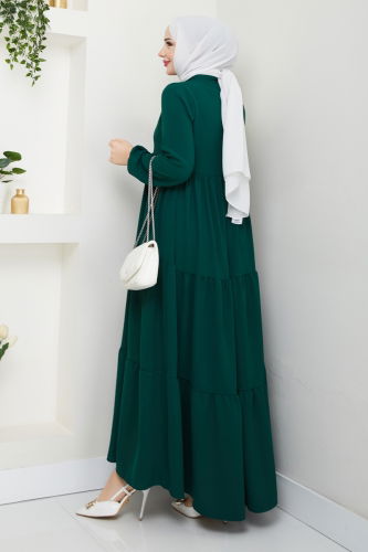moda selvim Dress 2196MP806 Emerald - Thumbnail