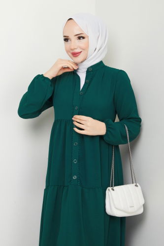 moda selvim Dress 2196MP806 Emerald - Thumbnail