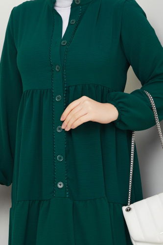 moda selvim Dress 2196MP806 Emerald - Thumbnail