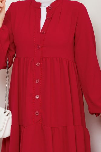 moda selvim Dress 2196MP806 Red - Thumbnail