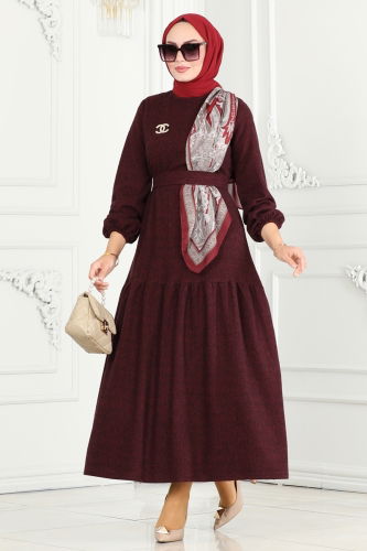 U.K.B. - Dress 22001UKB139 Burgundy